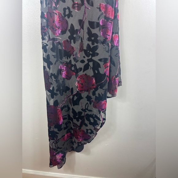 Aidan Mattox Asymmetrical Black and Pink Gown for Weddings - Picture 8 of 9